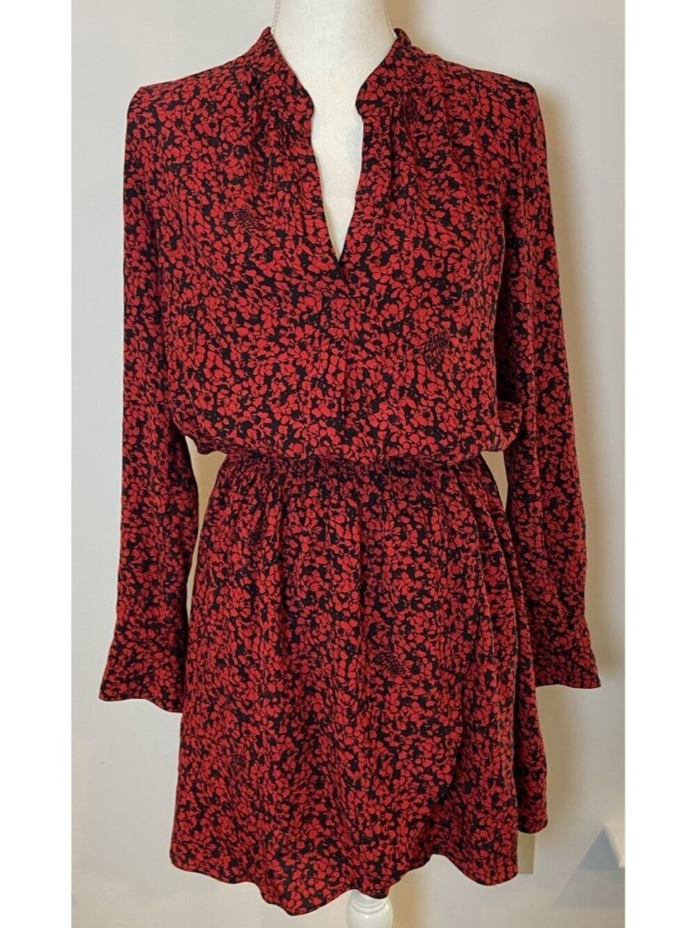 NWT Zadig & Voltaire Rinka Dress Bico Flowers Red Black Size Medium M New